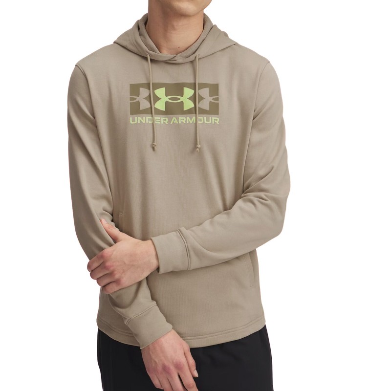 Under Armour Sudadera UA Rival Terry Logo Hood Beige Hombre