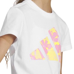ADIDAS Camiseta Seasonal Essentials T Flores Blanco White Multicolor Niña