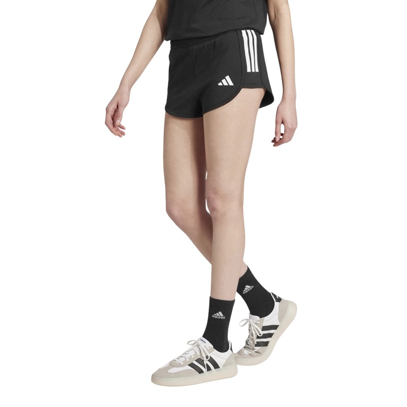 ADIDAS Short Cut 3-Stripes Fitted Shorts Negro Black White Mujer