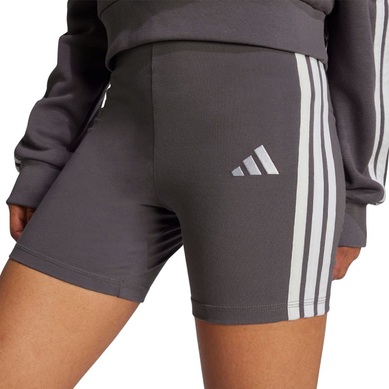 ADIDAS Mallas Cortas Essentials High Waisted Biker Gris Grey Strata White Mujer