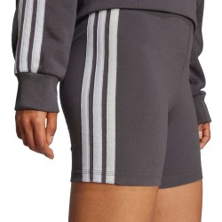 ADIDAS Mallas Cortas Essentials High Waisted Biker Gris Grey Strata White Mujer