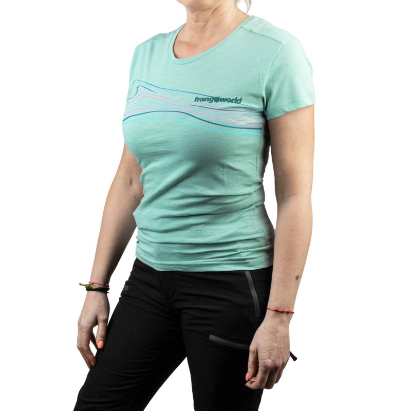 Trangoworld Camiseta Maceda Verde Turquesa Mujer