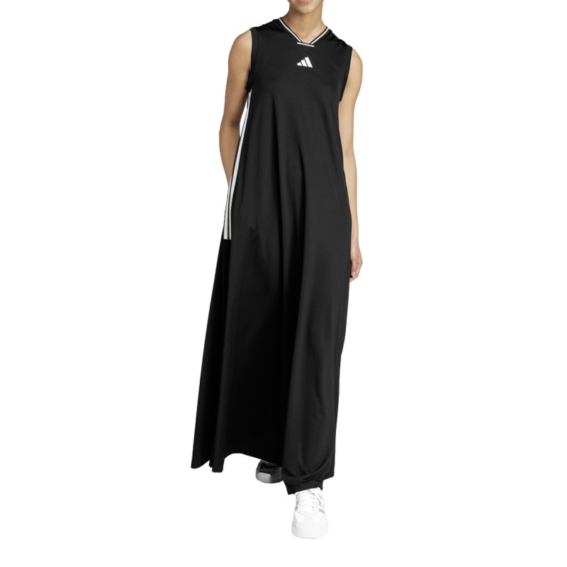 ADIDAS Vestido Largo Tiro Cut Soft Mesh 3 Bandas Negro Black Mujer