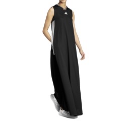 ADIDAS Vestido Largo Tiro Cut Soft Mesh 3 Bandas Negro Black Mujer