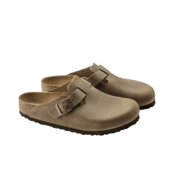 Birkenstock Sandalia Zueco Boston Leoi Marrón Tabacco Brown Hombre