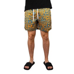 Puma Bañador Swim Printed Mid Shorts 1p Naranja Verde Orange Mint Hombre