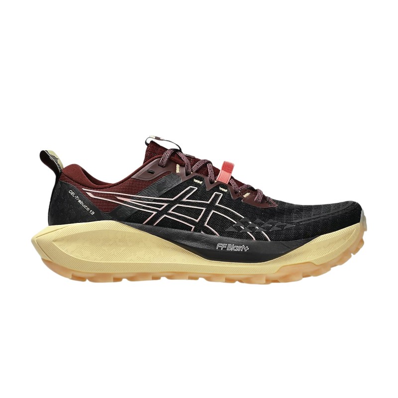 Asics Zapatilla Gel-Trabuco 13 Negro Amarillo Marrón Black Wild Blossom Mujer