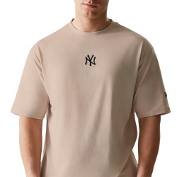 New Era Camiseta Oversized New York Yankees MLB League Essential Beige Negro