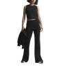ADIDAS Pantalón chándal W Soft Lux Flared Negro Black Mujer