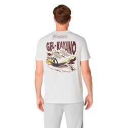 Asics Camiseta Road Graphic Gel Kayano Blanco Granate Cream Hombre