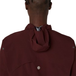Asics Chaqueta Metarun Waterproof Rojo Dark Red Planet Hombre