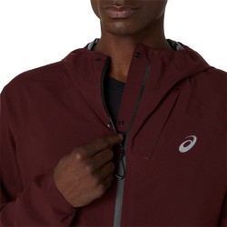 Asics Chaqueta Metarun Waterproof Rojo Dark Red Planet Hombre