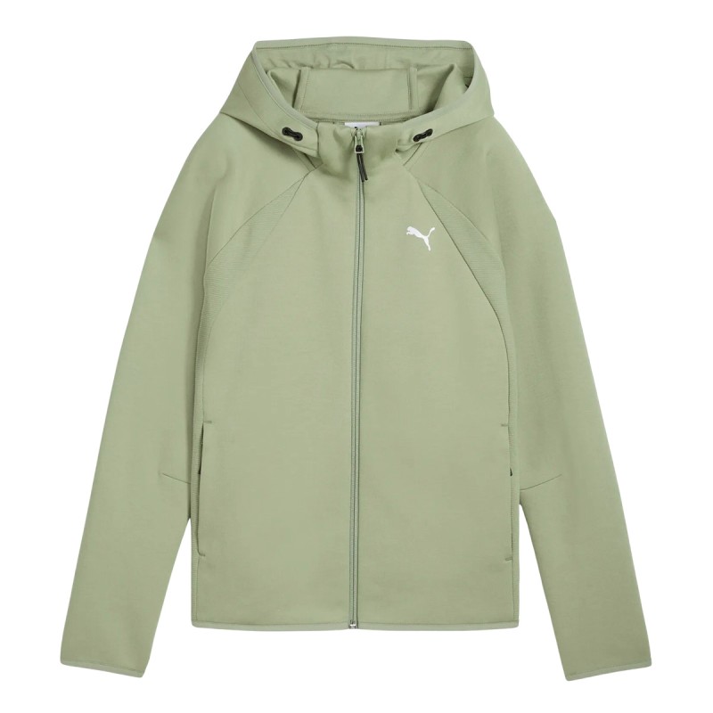 Puma Sudadera Evostripe Full-Zip Verde Lux Army Mujer