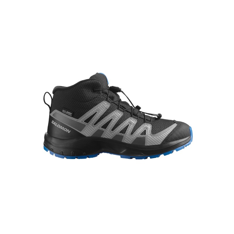 Salomon Bota XA PRO V8 WP J Negro Azúl Black Monument French Blue Niño