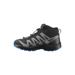 Salomon Bota XA PRO V8 WP J Negro Azúl Black Monument French Blue Niño