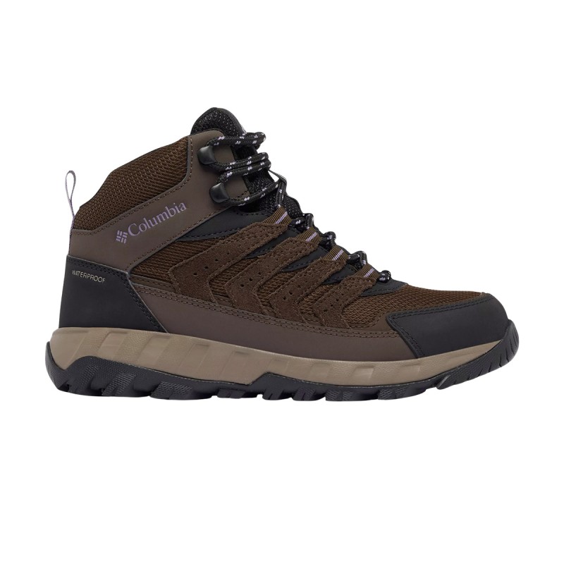 Columbia Bota Strata Trail Mid WP Marrón Purple Cordovan Mujer