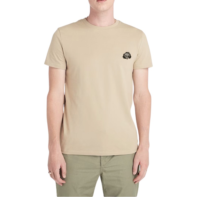 Timberland Camiseta Tree Logo Patch Beige Hombre