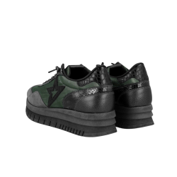 Cetti Zapatillas XL Ante Metal Piombo Verde Gris Mujer