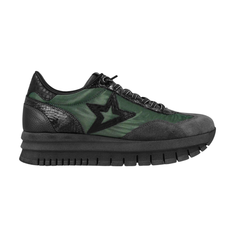 Cetti Zapatillas XL Ante Metal Piombo Verde Gris Mujer