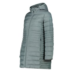 Campagnolo Chaqueta Larga Fibras Zip Hood Verde Jaspeado Jade Mel Mujer