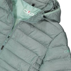Campagnolo Chaqueta Larga Fibras Zip Hood Verde Jaspeado Jade Mel Mujer