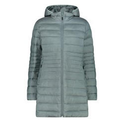 Campagnolo Chaqueta Larga Fibras Zip Hood Verde Jaspeado Jade Mel Mujer
