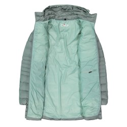 Campagnolo Chaqueta Larga Fibras Zip Hood Verde Jaspeado Jade Mel Mujer