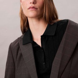 Calvin Klein Vestido Polo Jacquard Negro Black Mujer