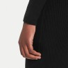 Calvin Klein Vestido Manga Larga De Punto De Algodón Con El Cuello Vuelto Negro Black Mujer