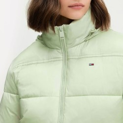 Tommy Hilfiger Abrigo Acolchado Hood Ess Puffer Verde Claro Misty Sage Mujer