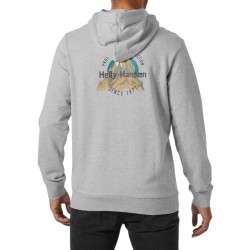 Helly Hansen Sudadera Core Graphic Hoodie Gris Grey Melange Hombre