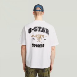 G-Star Camiseta Running Dog Back GR Boxy R T Blanco White Hombre