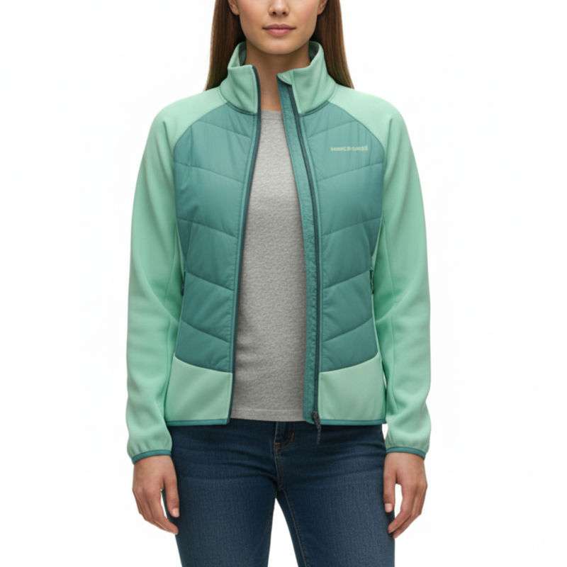 Trangoworld Chaqueta Híbrida Amonde Verde Mujer