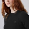 Levis Jersey Rib Crew Anthracite Night Rib Black Negro Mujer