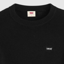 Levis Jersey Rib Crew Anthracite Night Rib Black Negro Mujer