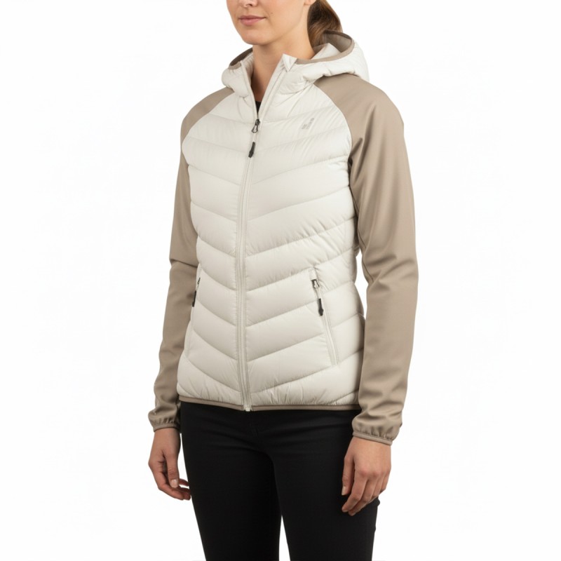 Joluvi Chaqueta Híbrida Corno Beige Crudo Mujer