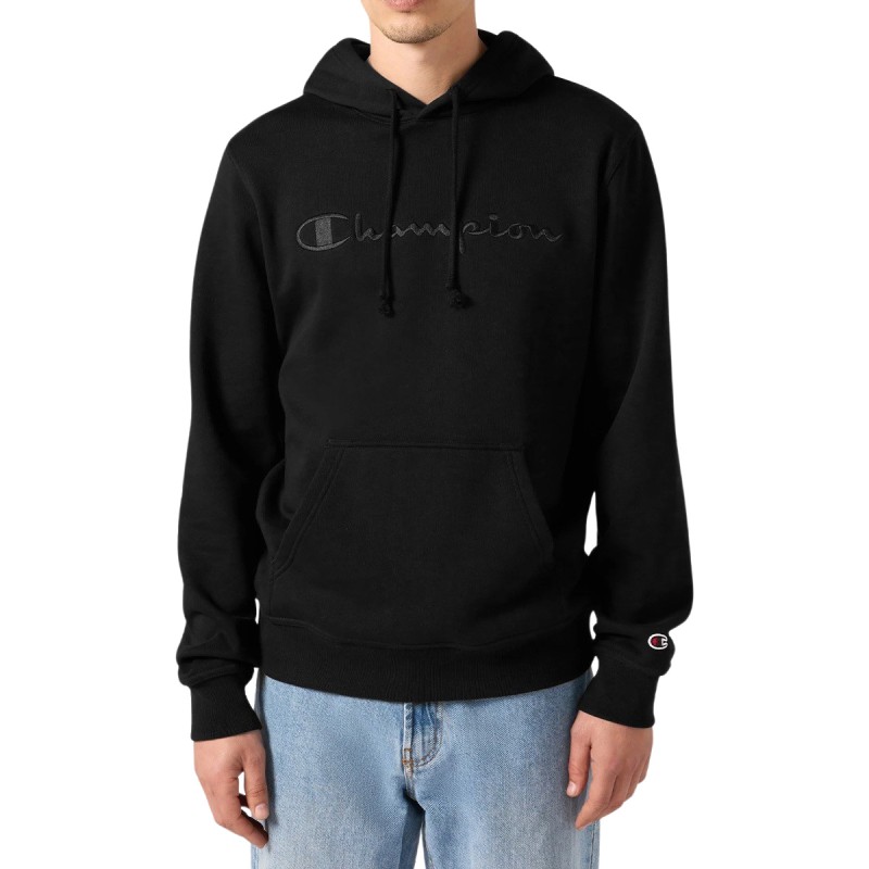 Champion Sudadera Gran Logo Bordado Icons Negro Hombre