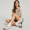 Pepe Jeans Zapatillas Lucky Knit Mousse White Blanco Crema Mujer