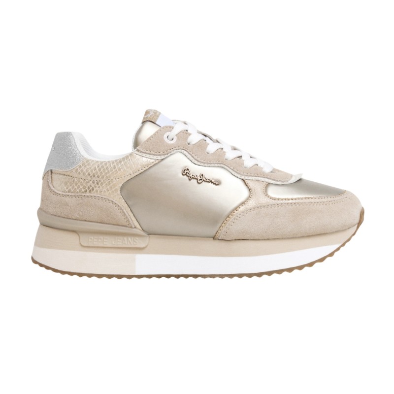 Pepe Jeans Zapatillas Rusper Shine Sand Beige Dorado Mujer