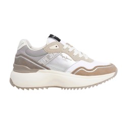 Pepe Jeans Zapatilla Kimi Glam Marrón Stone Beige Plateado Beige Mujer
