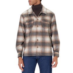 Guess Camisa Ls Check Overshirt Brown Marrón Hombre