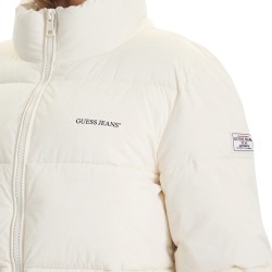 Guess Chaqueta Fibras Gj Reg Lenght Puffer Cream Crema Mujer