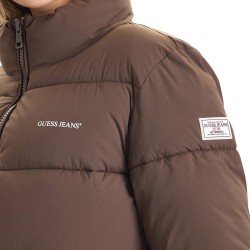 Guess Chaqueta Fibras Gj Reg Lenght Puffer Brown Marrón Mujer