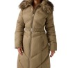 Guess Chaqueta Plumas Alienor Long Belted Beige Mujer