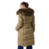 Guess Chaqueta Plumas Alienor Long Belted Beige Mujer