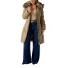 Guess Chaqueta Plumas Alienor Long Belted Beige Mujer