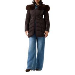 Guess Chaqueta Fibras New Oxana Jacket Cream Marrón Mujer