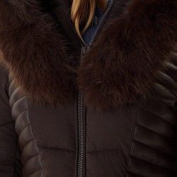 Guess Chaqueta Fibras New Oxana Jacket Cream Marrón Mujer