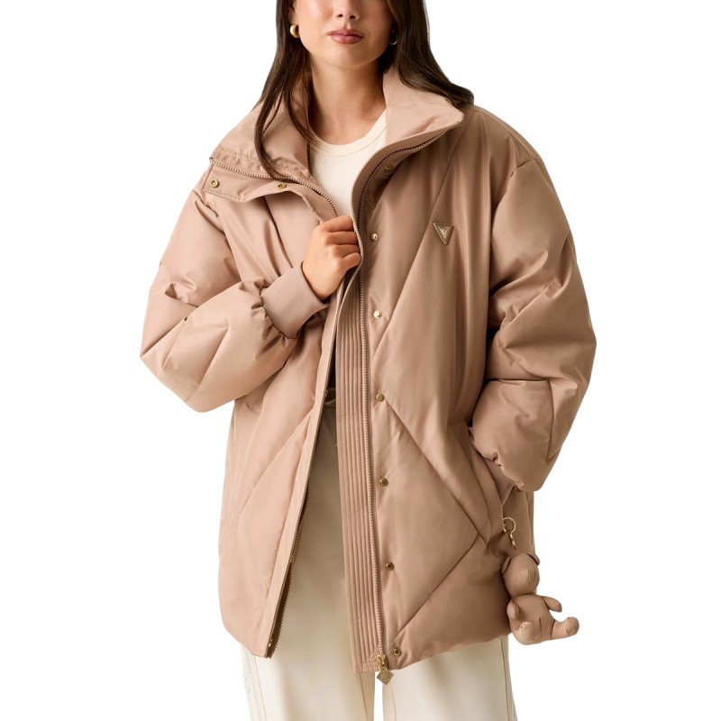 Guess Chaqueta Fibras Stefy Spuffer Jacket Muted Pink Rosa Pastel Mujer