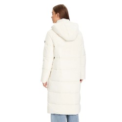 Guess Chaqueta Fibras Gj Long Lenght Puffer Cream Crema Mujer